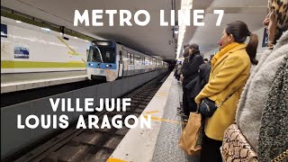 RATP Paris Metro Line 7  VilleJuif Louis Aregon Metro Station  Île de France Mobilités [upl. by Ayeka]