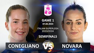 Semifinals of Italian Volleyball LVF SerieA1 20232024  Conegliano vs Novara [upl. by Acinnor]