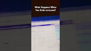 What Happeneds If You Ends csrssexe windows [upl. by Aeriell]