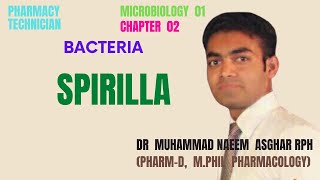 Spirilla Bacteria Microbiology Pharmacy Technician Dr Muhammad Naeem Asghar Pharmacist [upl. by Tizes]