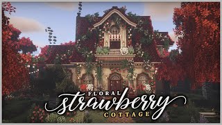 ˚🍓🌺🏡 The Strawberry Floral Cottage  MiniaTuria Mod┊Aesthetic Minecraft JE Cottagecore [upl. by Lleon229]