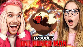 SAITAMA DESTROYS A METEOR  One Punch Man S1E7 Reaction [upl. by Essirahs130]