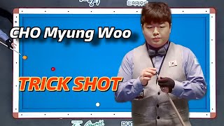 CHO Myung Woo trick shots final Asian Carom 3Cushion 2023 [upl. by Girand]