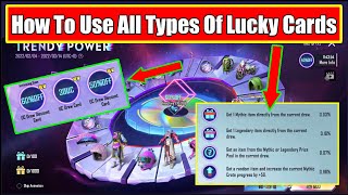 How To Use All Types Of Lucky Cards In BGMIPUBG  How To Spin In TRENDY POWER [upl. by Ecnadnak]