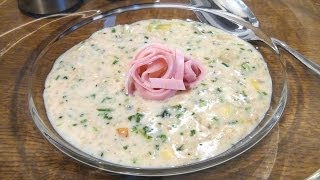 Haferflockensuppe mit Schinken und Kräuter  Rezept Video [upl. by Ahsot599]