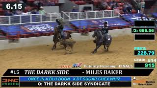 THE DARKK SIDE MILES BAKER FUTURITY HEADING FINALS CHAMPION 23485 ARHFA HLSR 2024 [upl. by Kcirredal]