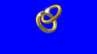 4K wedding Rings Blue Screen Intro AA VFX Free Animation Footage [upl. by Coray]