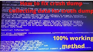 How to fix crash dump  collecting data for crash dump windows 7 fix  blue screen 0x0000009F [upl. by Llerryt]