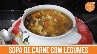 SOPA DE CARNE COM LEGUMES E MACARRÃO [upl. by Luwana]