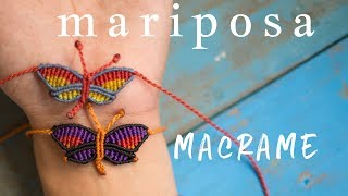 Pulsera de mariposa en macrame paso a paso [upl. by Haimrej]