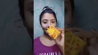 Saffron goat milk soap review😍🥰💝 youtubeshorts shortvideo skincaretips saffrongoatmilksoapreview [upl. by Ylluz]