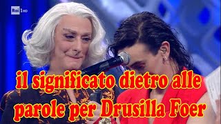 Sanremo Michele Bravi strega il significato dietro alle parole per Drusilla Foer [upl. by Enrahs80]