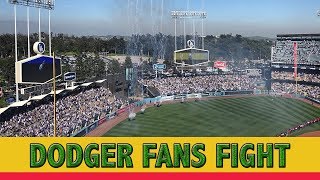 Fight at the Dodgers vs Giants Opening Day 32918 [upl. by Tezzil465]