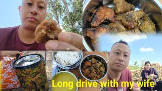 Eating Mukbang DrivingLong Drive with my wifeASMR Long JourneyBeautiful view Nagaland chicken [upl. by Natalee]