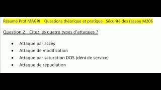 Question 2 Les types dattaques Prof magri [upl. by Quiteria827]