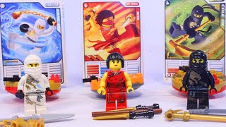 LEGO Ninjago  Zane DX Cole DX amp Nya 2011 spinners Throwback Review lego ninjago [upl. by Moule]