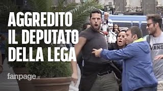 Salvini a Napoli deputato della Lega aggredito dai centri sociali in piazza Plebiscito [upl. by Chavez]