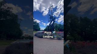 Plane ✈️ Landing behind the Rocket Thrower Sculpture plane sculpture planespotting shorts [upl. by Ajiam]