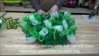 How to make a St Patricks Day Deco Mesh Wreath  Irish Wreath [upl. by Moorish]