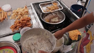 FILIPINO STREET FOOD Calamares Dynamite Lumpia Lumpiang Shanghai amp Fried Isaw [upl. by Jacinta]