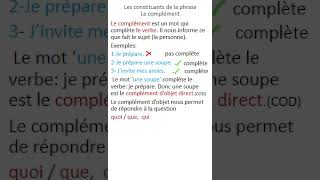 Les constituants de la phrase le complément français [upl. by Sirrad]