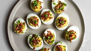 Spicy Deviled Eggs with Bacon and Jalapeño [upl. by Keven]