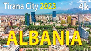 Tirana City  Albania 4K By Drone 2023 [upl. by Olva775]