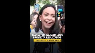 María Corina Machado proyecta resultados tempranos e irreversibles de elecciones presidenciales [upl. by Enyedy304]