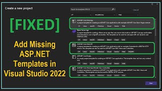 FIXED Missing ASPNET Core Web App Option from Project Templates in Visual Studio 2022 [upl. by Eiblehs]
