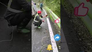 Rust prevention treatment for roadside guardrail [upl. by Atiuqer]