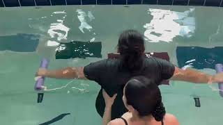 St Phillips College Aquatic Physical Therapy Students Demonstrate Shoulder Abduction Exercises [upl. by Amlez]