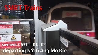 RETIRED SMRT SIE C651  201202 departing NS16 Ang Mo Kio [upl. by Anolahs790]