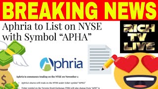 Aphria to List on NYSE with Symbol “APHA” [upl. by Briscoe173]