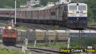 13 In 1 Beautiful Sharp CURVING TRAINS  Powerful Diesel and Electric  Indian Railways [upl. by Ahsiekin]