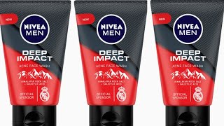 Nivea Men deep impact acne facewash review GujjuReview Niveamen Niveamenindia Nivea AcneFace [upl. by Ahsinyd]