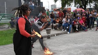 Show de payasos chistosos con fuego Los Kanitas Show en la Macro 29Abr2018 [upl. by Assyral]