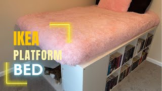 Platform Bed with Storage Cubes  IKEA cube hack bed  DIY Bed [upl. by Leaper]