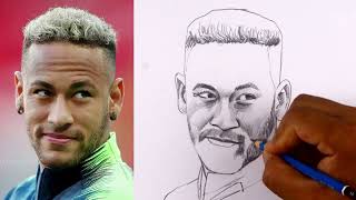 How To Draw Neymar Jr Pencil Sketch [upl. by Bick727]