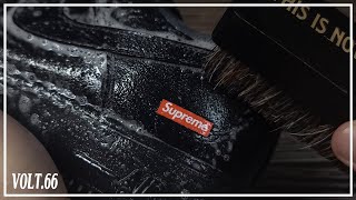 Shoe clean amp restore Nike Air Force 1 Black x Supreme Shoe Cleaning  ASMR [upl. by Epilif]