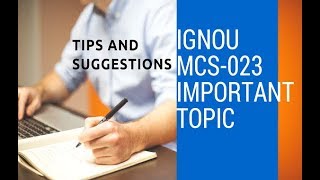 IGNOU MCS023 Important Topic  Tips and Suggestions by Exam Aasaan Hai [upl. by Beattie405]