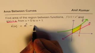 Area Bounded by Exponential and Linear Function Calculus Application [upl. by Nikki458]