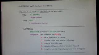 PAST TENSE part 1 TWO TYPES preterite and imperfect [upl. by Ahsi]