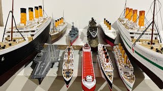 Back to back Review of All Ships  Titanic Britannic Golden Titanic Carpathia [upl. by Tamaru]