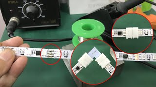 How to WeldingRepair Addressable LED Strip Lights  Quick connector connect WS2812B LED tape lights [upl. by Ahsaek]