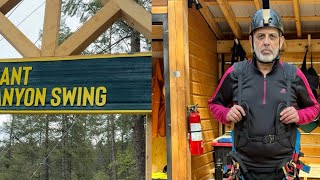 Giant Canyon Swing Experience at Golden BC [upl. by Girardo159]