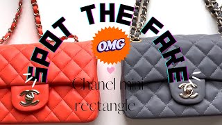 Chanel Mini Rectangle REAL VS FAKE Can you spot the fake [upl. by Lairea457]