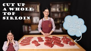 How to Cut a Whole Beef Top Sirloin  Made Simple at Home [upl. by Pietra]