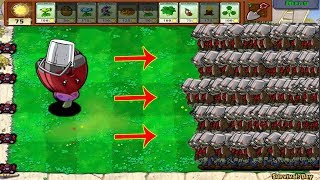 99999 Gatling Pea Fire vs Buck Ket Head Zombies Plants vs Zombies [upl. by Ronym]