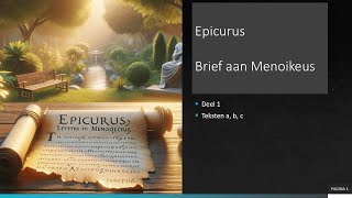 Epicurus Brief aan Menoikeus deel 1 [upl. by Vicky]