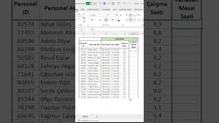 Excelde Çalışma Saati ve Fazla Mesai Saati Hesaplama shorts excel exceltricks [upl. by Nadnerb]